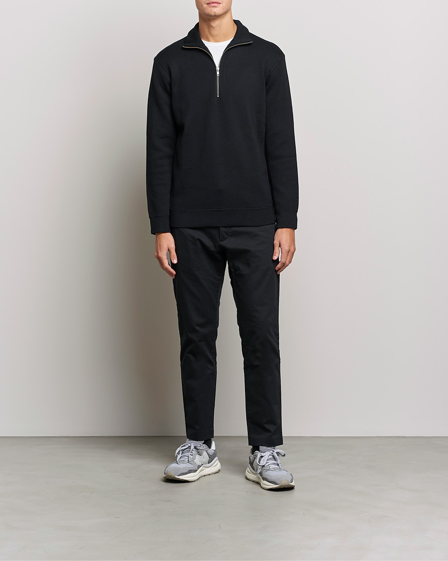 Mies | Puserot | NN07 | Luis Knitted Half-Zip Sweater Black