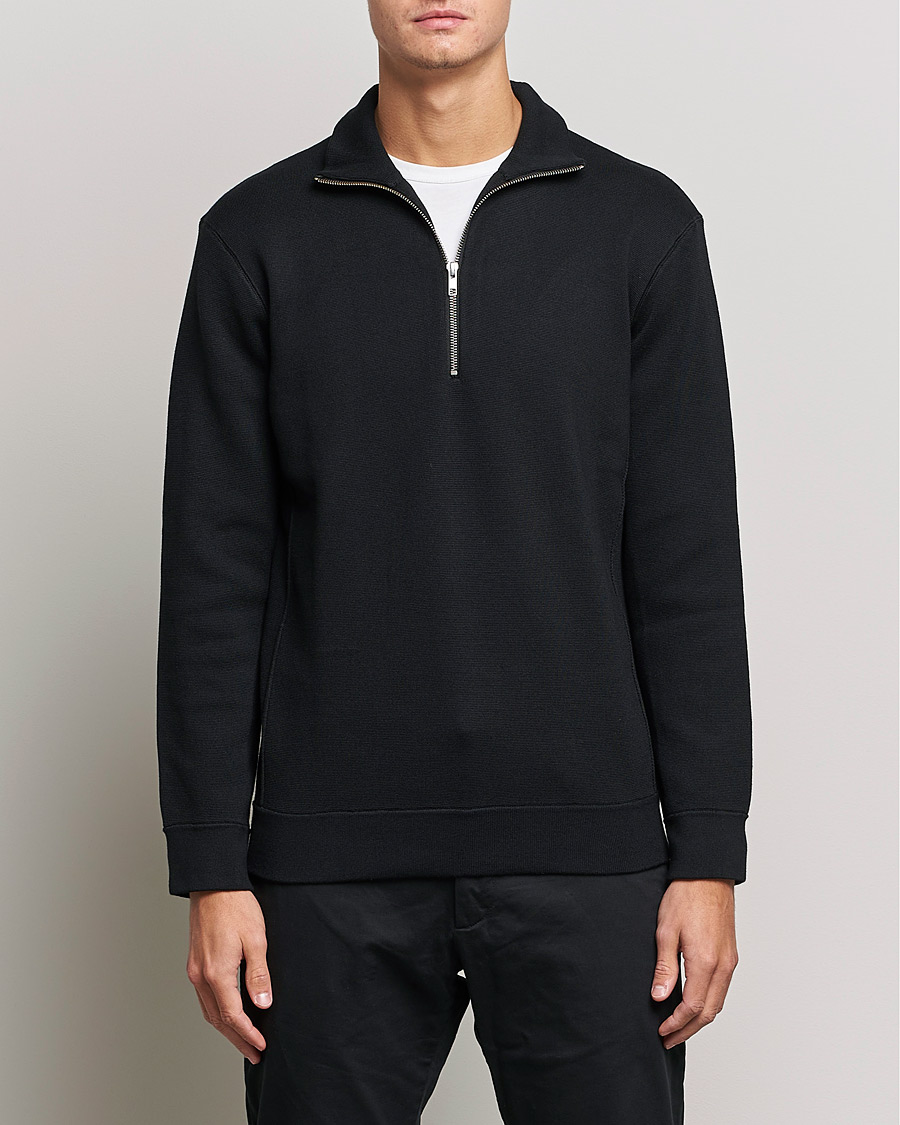 Mies | Puserot | NN07 | Luis Knitted Half-Zip Sweater Black