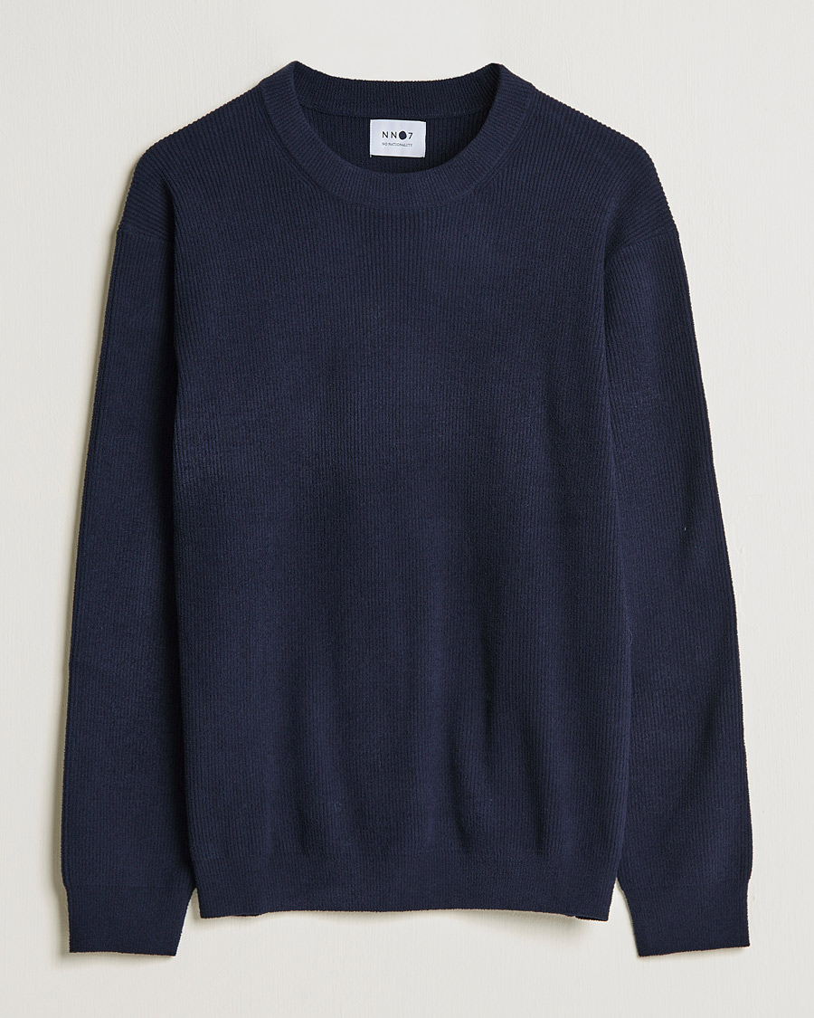 Mies | Puserot | NN07 | Danny Ribbed Knitted Sweater Navy