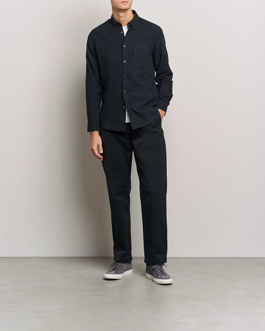 Mies |  | NN07 | Arne Brushed Flannel Shirt Black
