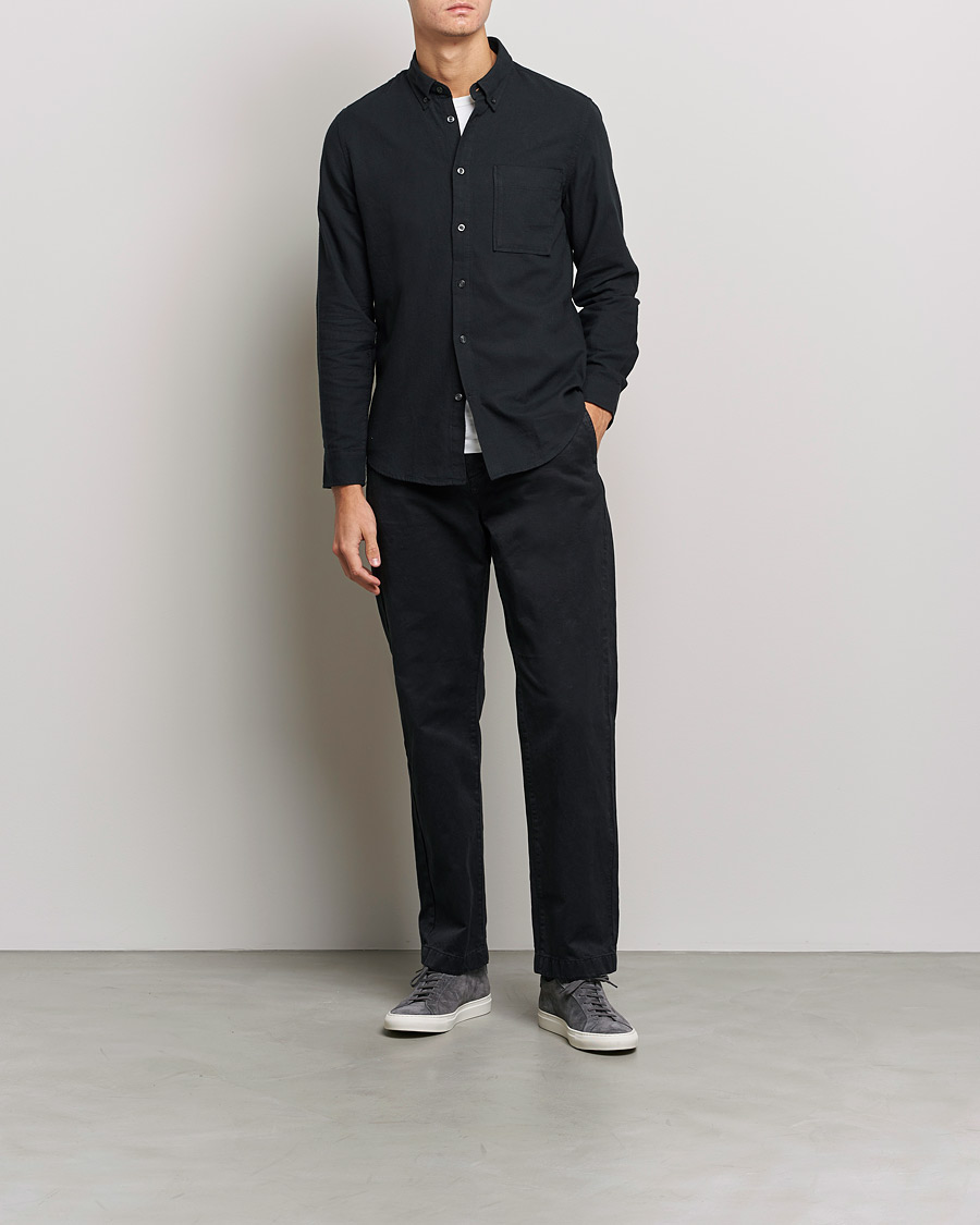 Mies | Kauluspaidat | NN07 | Arne Brushed Flannel Shirt Black