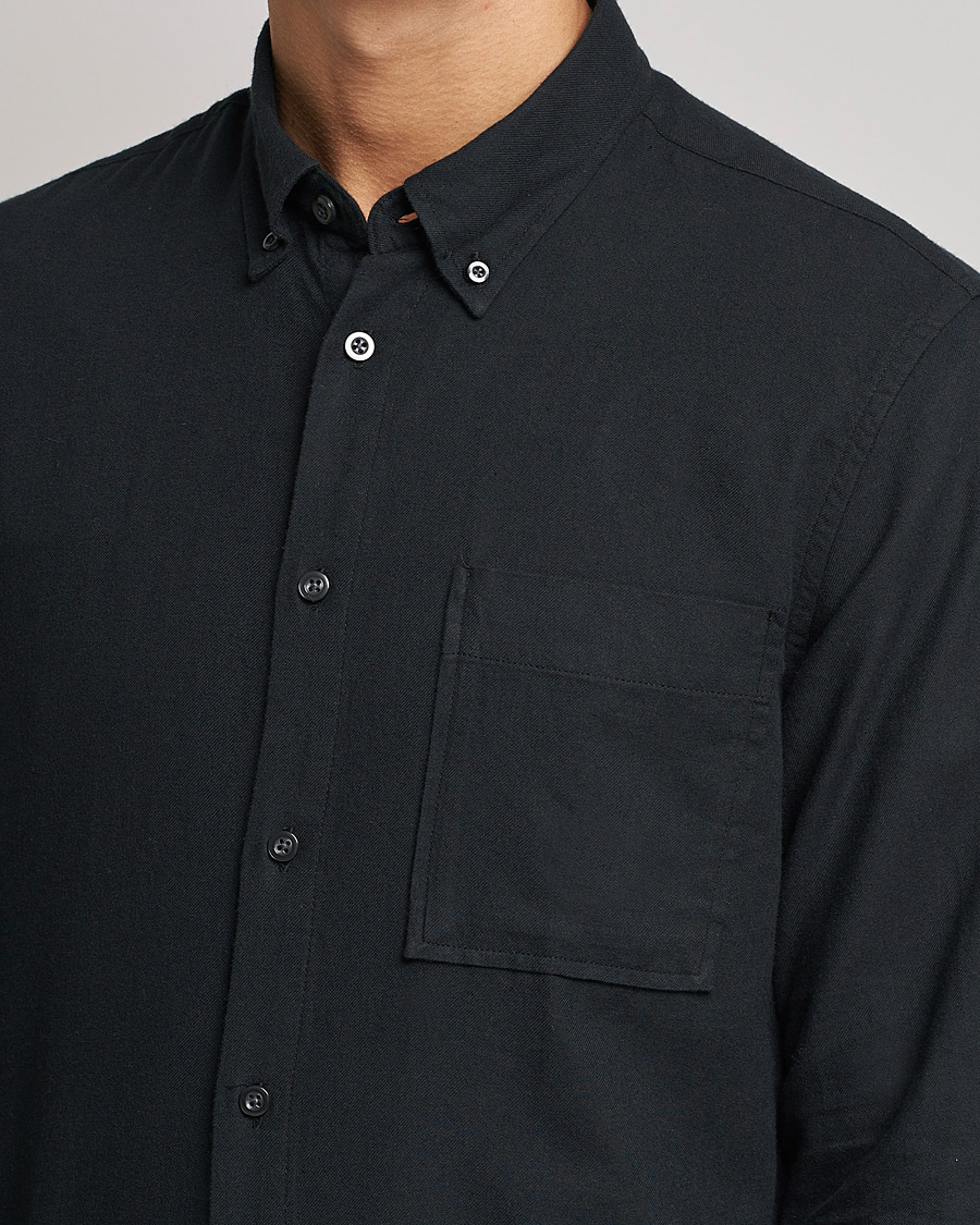 Mies | Kauluspaidat | NN07 | Arne Brushed Flannel Shirt Black