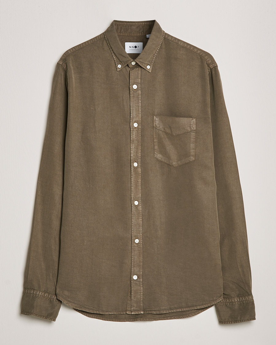 Mies | Kauluspaidat | NN07 | Levon Tencel Shirt Dark Clay