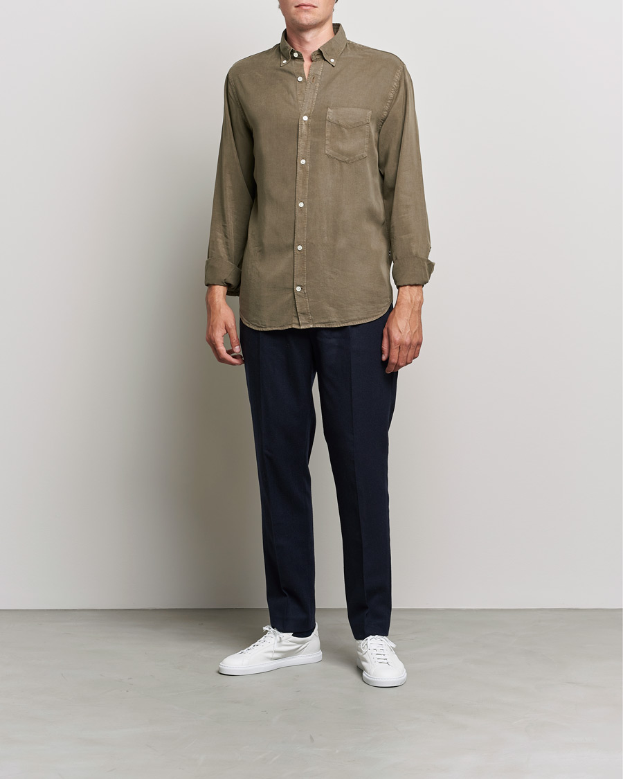 Mies | Kauluspaidat | NN07 | Levon Tencel Shirt Dark Clay
