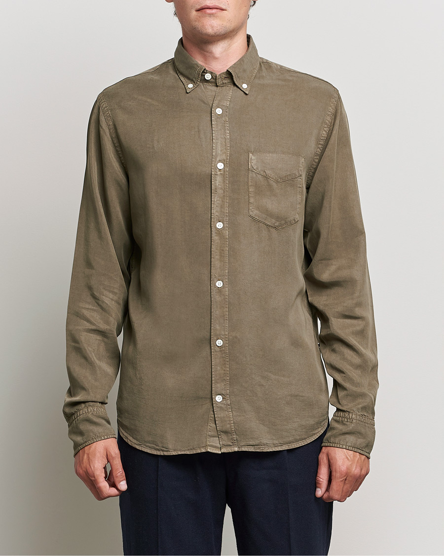 Mies | Kauluspaidat | NN07 | Levon Tencel Shirt Dark Clay
