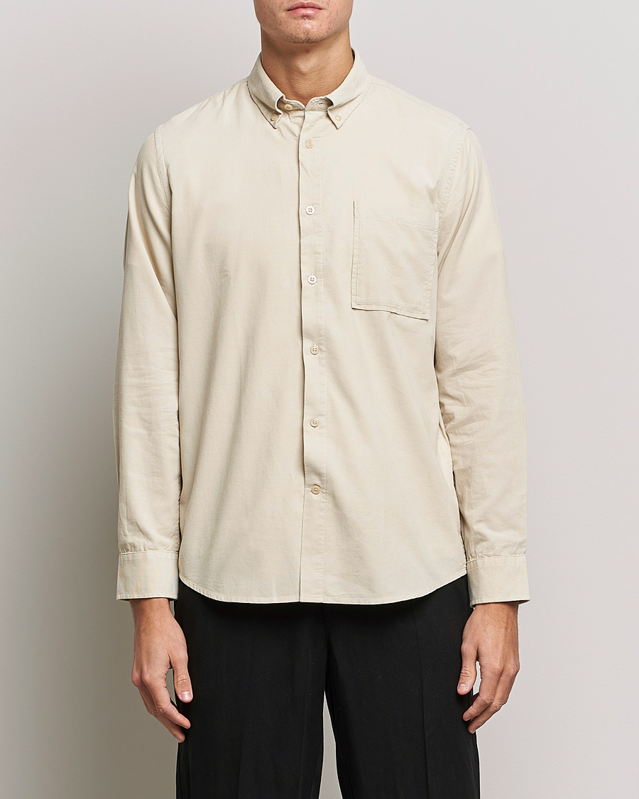 Mies | Kauluspaidat | NN07 | Arne Corduroy Shirt Ecru