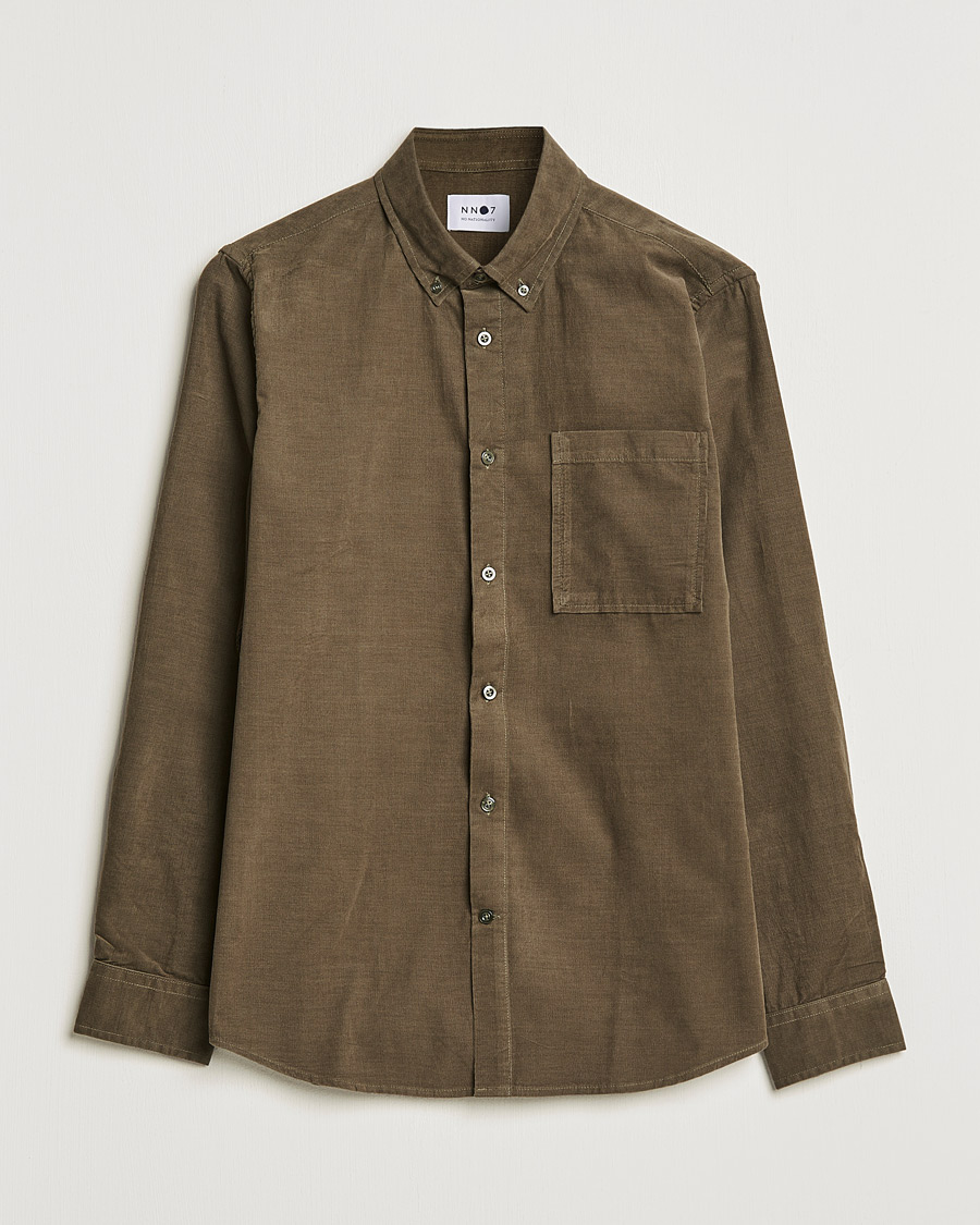 Mies | Kauluspaidat | NN07 | Arne Corduroy Shirt Dark Clay