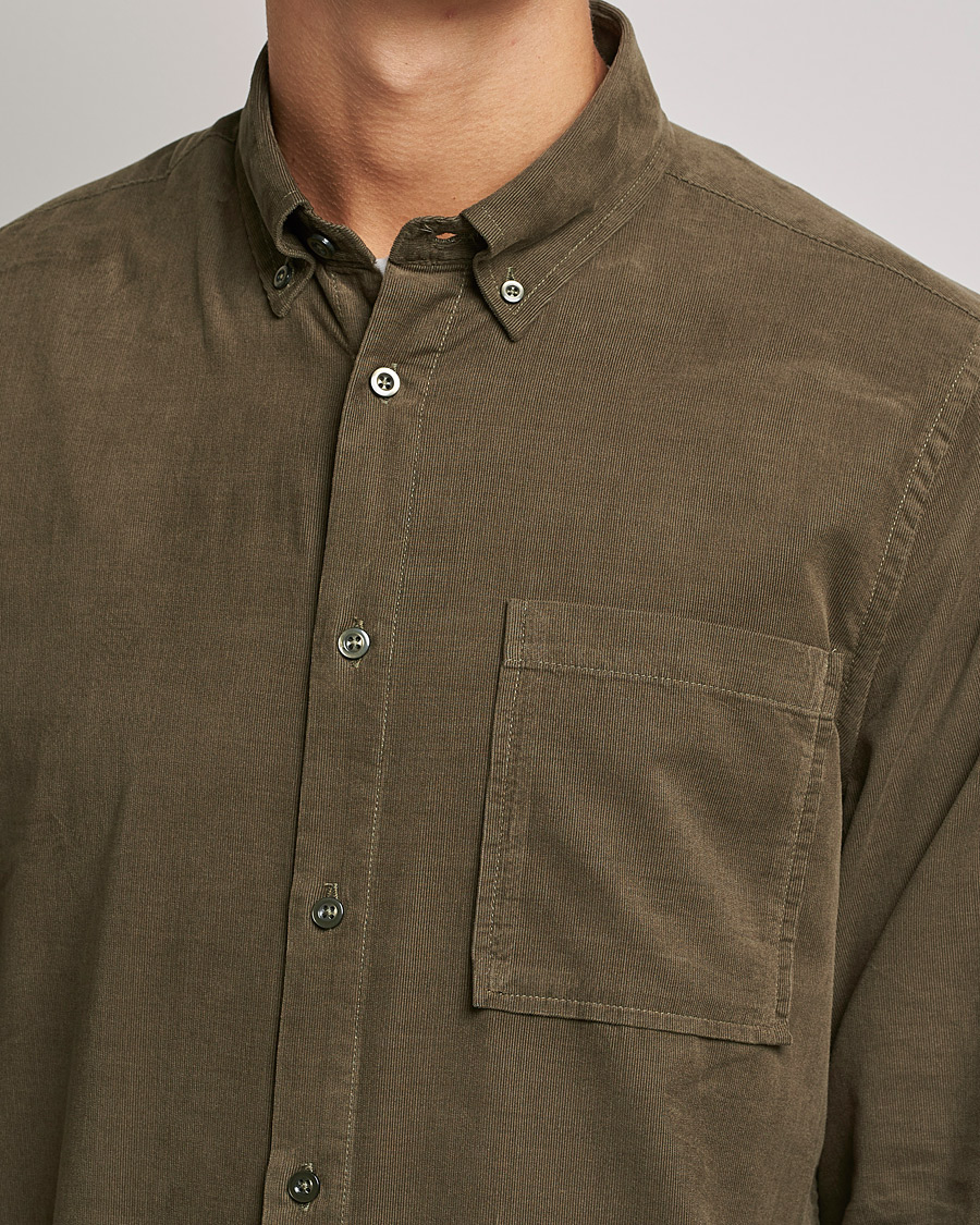 Mies | Kauluspaidat | NN07 | Arne Corduroy Shirt Dark Clay