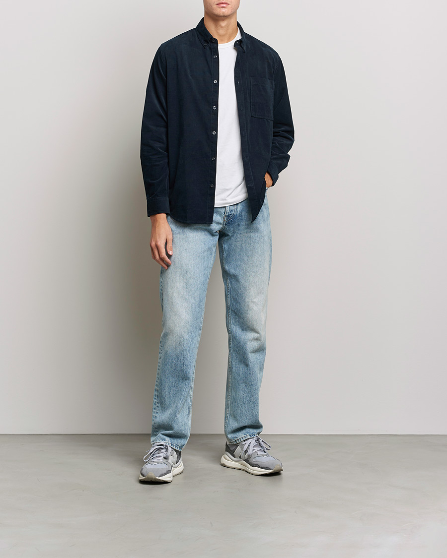 Mies | Kauluspaidat | NN07 | Arne Corduroy Shirt Navy