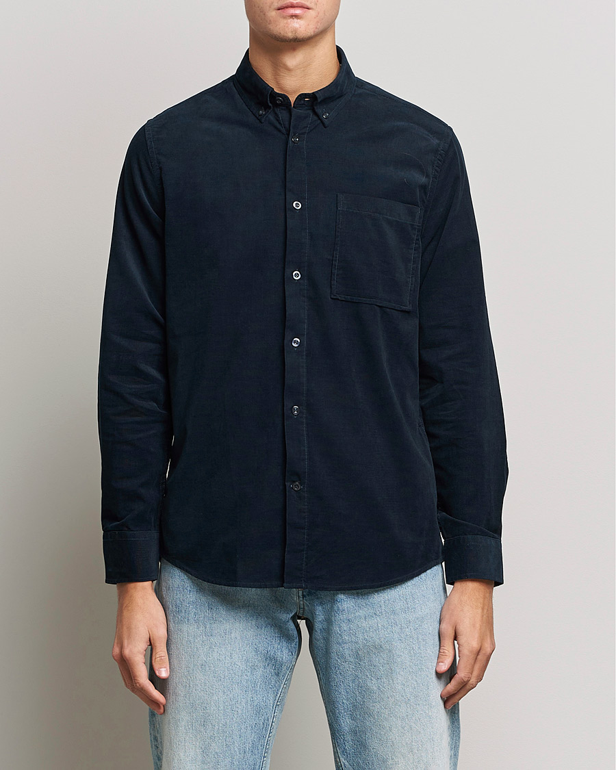 Mies | Kauluspaidat | NN07 | Arne Corduroy Shirt Navy