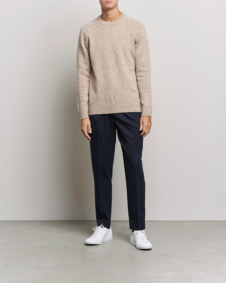 Mies | Puserot | NN07 | Nathan Brushed Crew Neck Khaki Melange