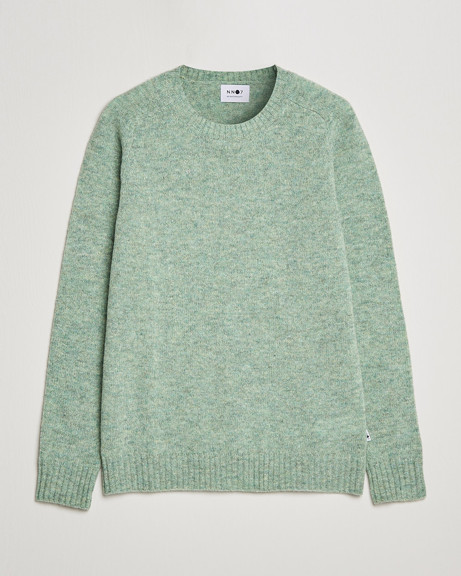 Mies | Puserot | NN07 | Nathan Brushed Crew Neck Dusty Green