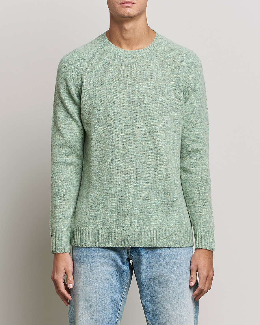 Mies | Puserot | NN07 | Nathan Brushed Crew Neck Dusty Green
