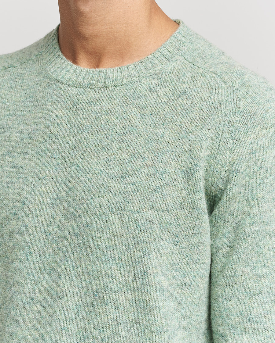Mies | Puserot | NN07 | Nathan Brushed Crew Neck Dusty Green