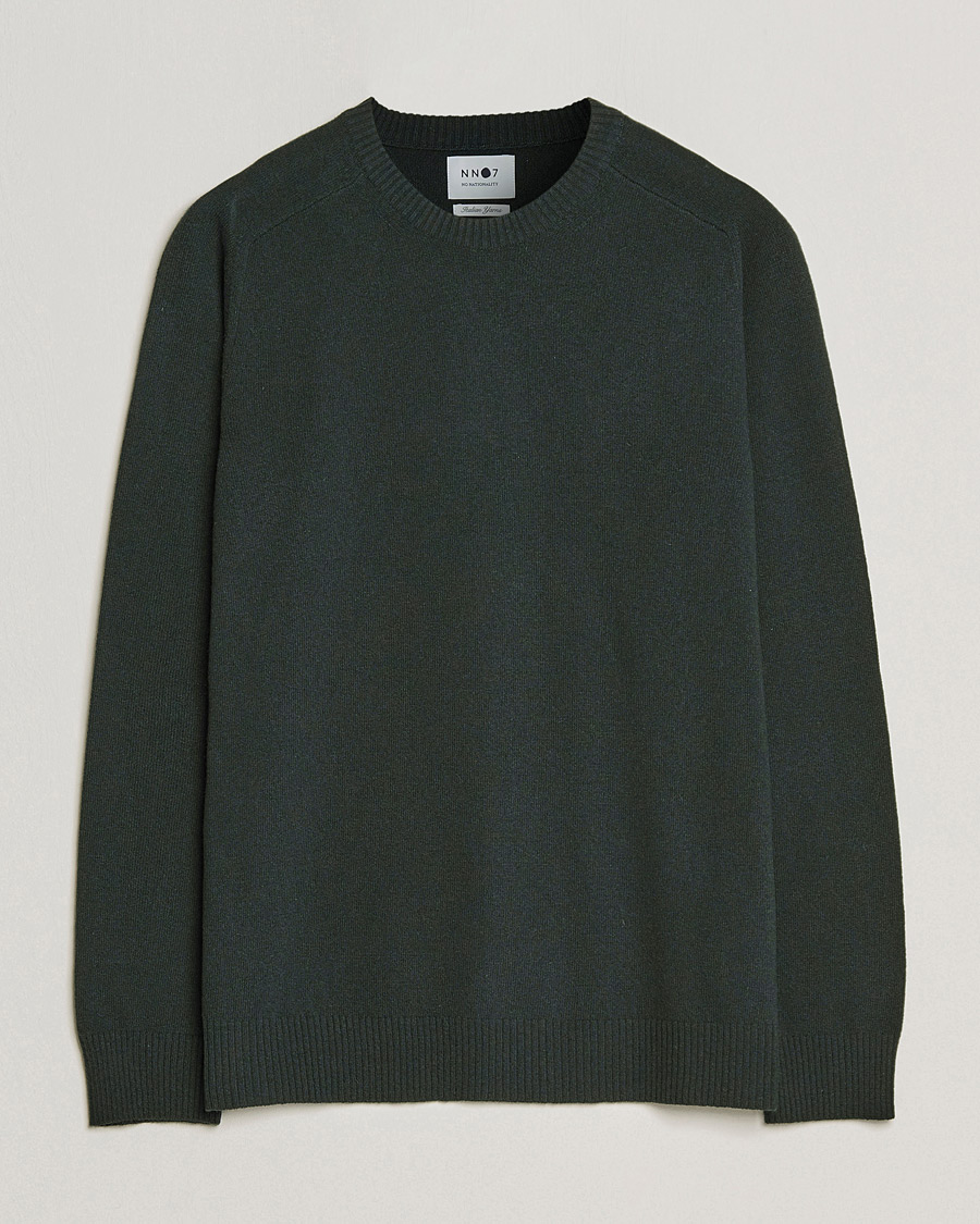 Mies | Puserot | NN07 | Edward Lambswool Crew Neck Pullover Dark Army