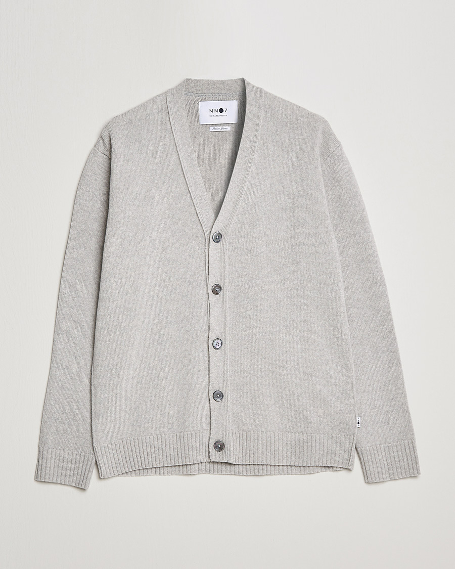 Mies | Puserot | NN07 | Bjorn Lambswool Cardigan Light Grey Melange