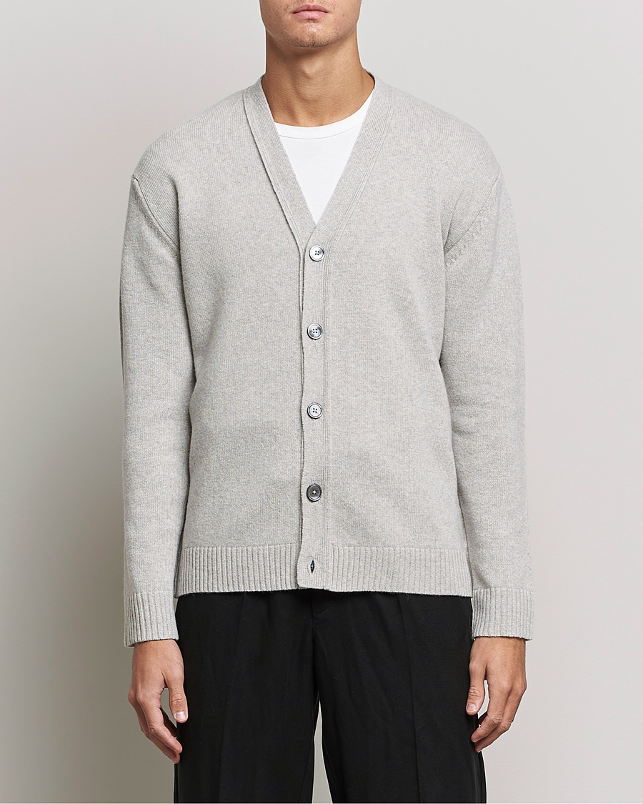 Mies | Puserot | NN07 | Bjorn Lambswool Cardigan Light Grey Melange