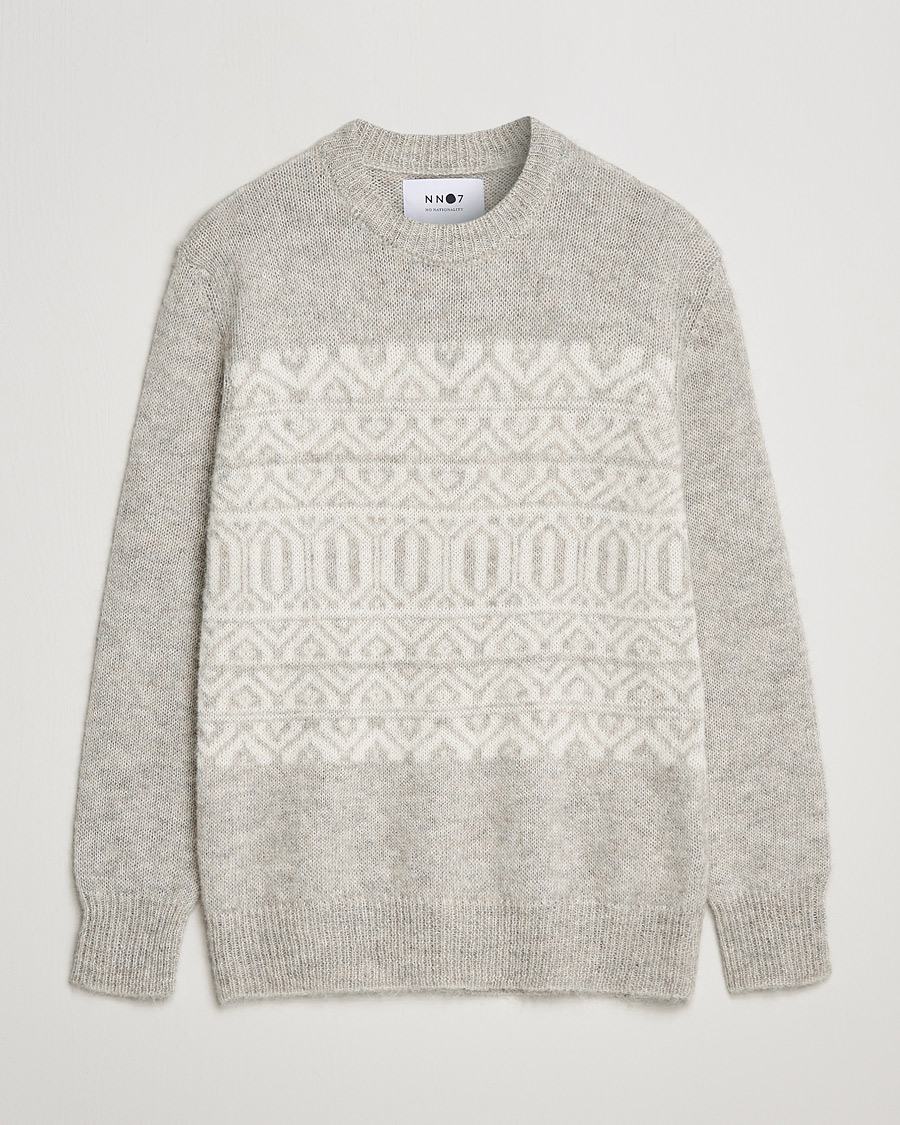 Miehet |  | NN07 | Jason Wool Knitted Sweater Grey Melange