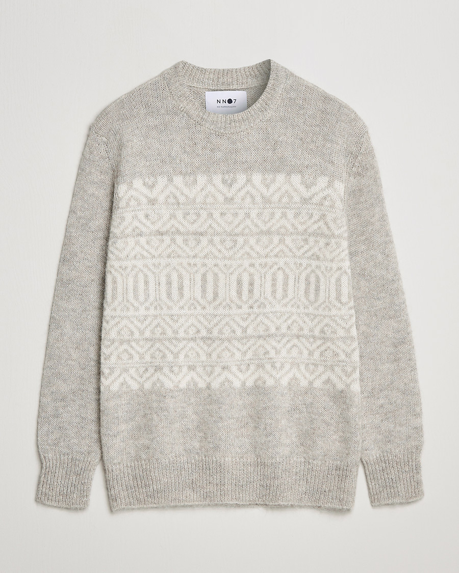 Mies | Puserot | NN07 | Jason Wool Knitted Sweater Grey Melange