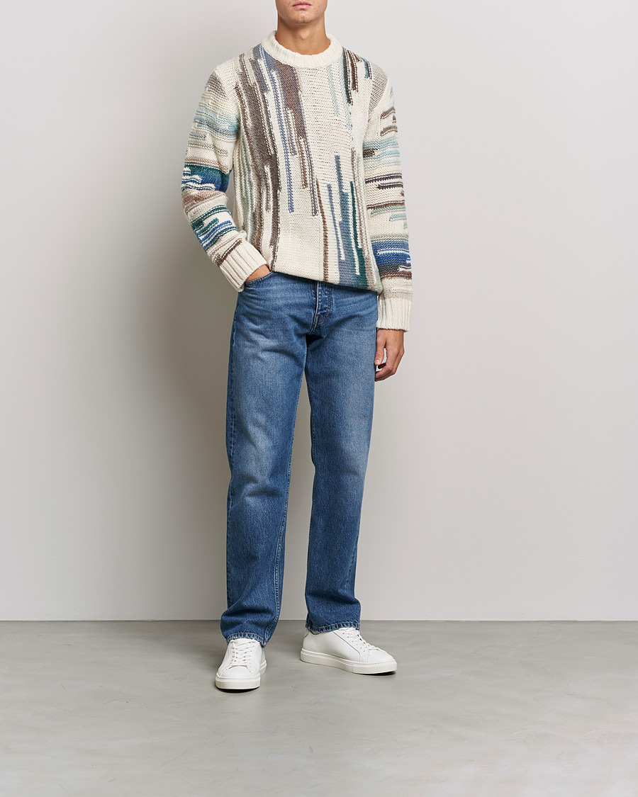 Mies | Puserot | NN07 | Brady Knitted Sweater Ecru Mutli