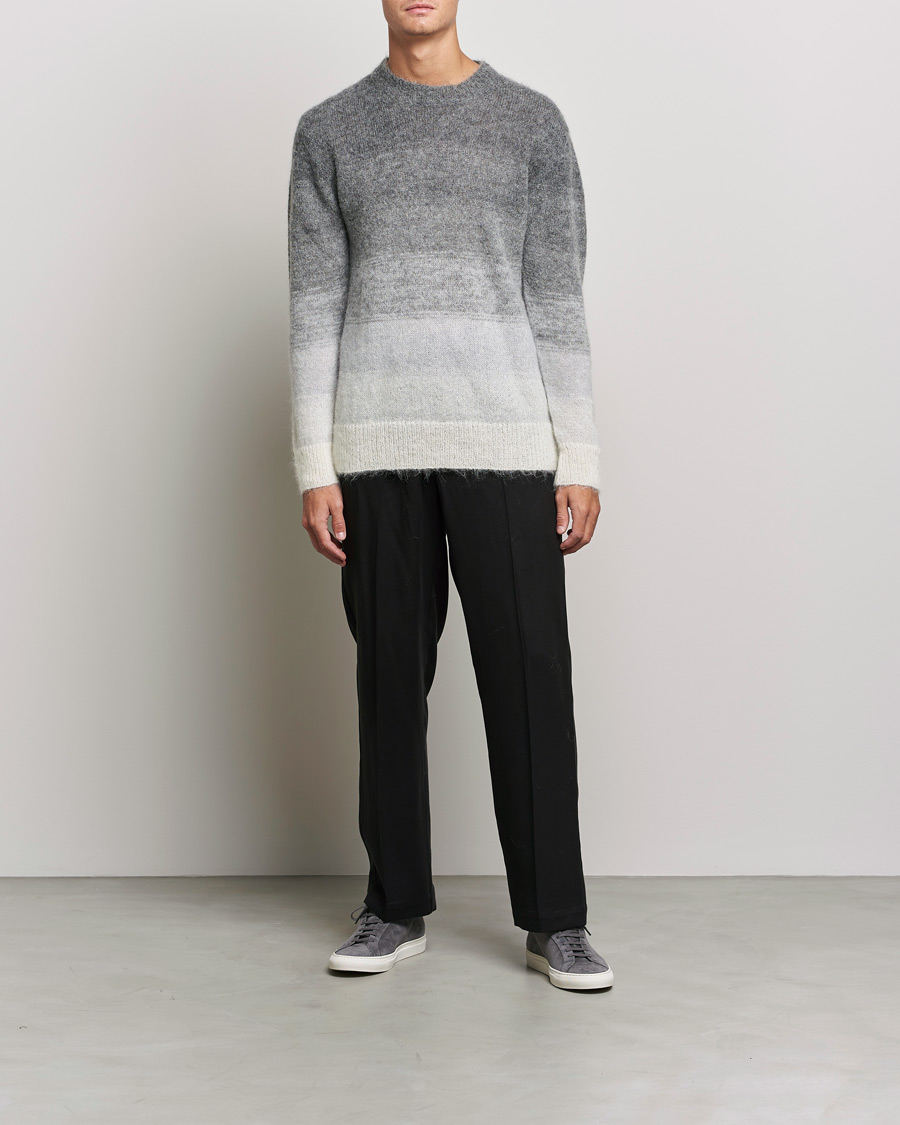 Mies | Puserot | NN07 | Walther Alpacka Mohair Knitted Sweater Grey Multi