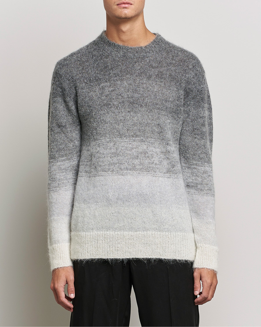 Mies | Puserot | NN07 | Walther Alpacka Mohair Knitted Sweater Grey Multi