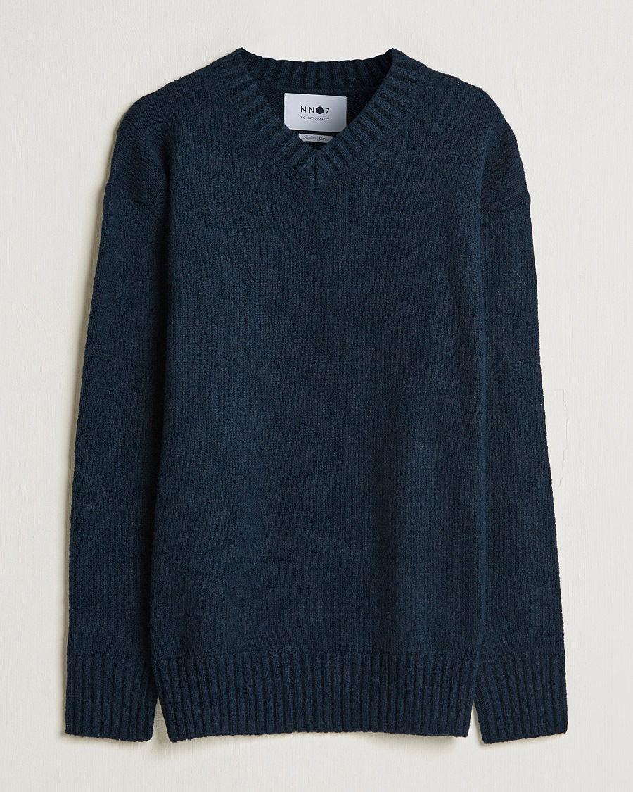 Mies | Puserot | NN07 | Grayson Knitted V-Neck Sweater Navy