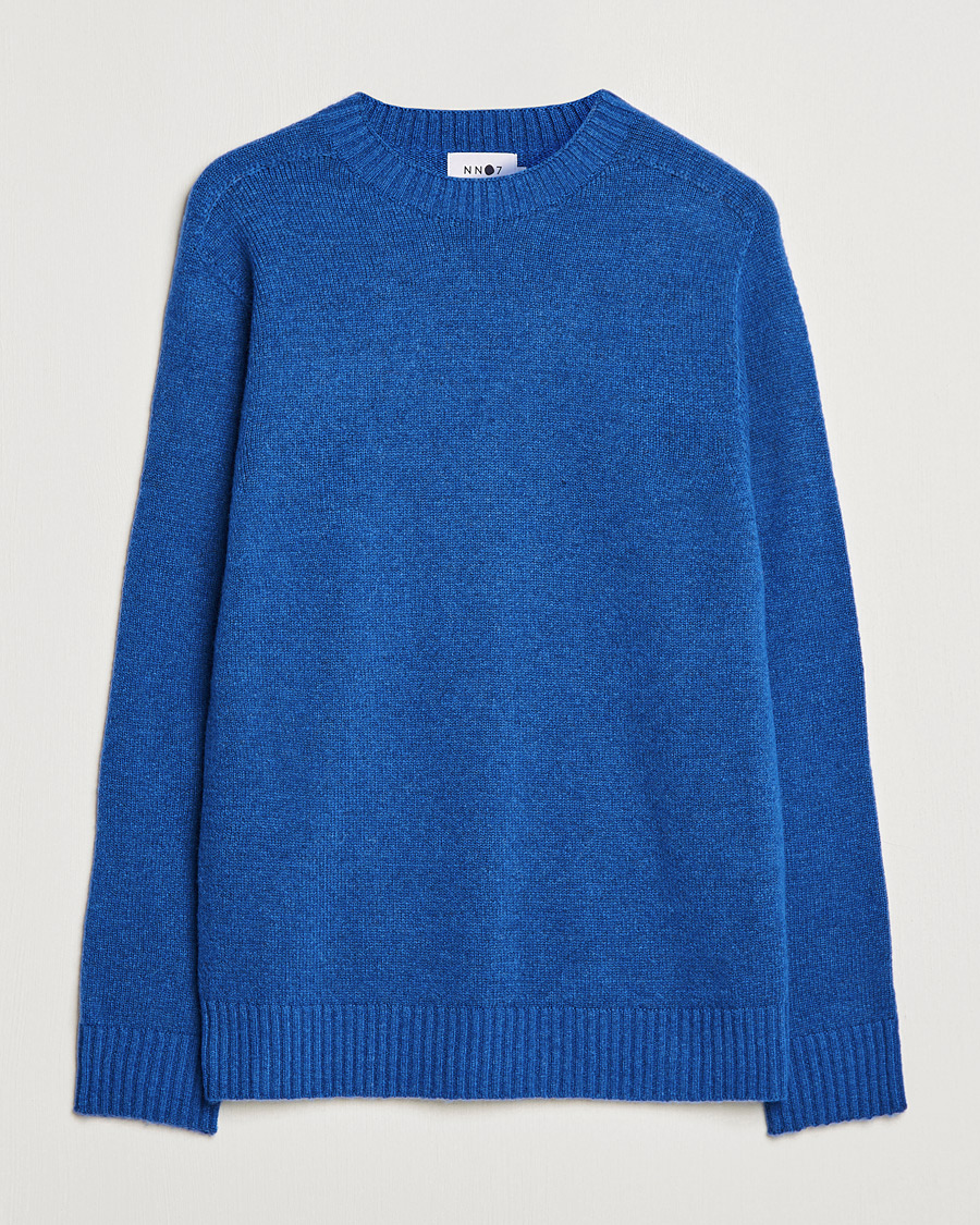 Mies | Puserot | NN07 | Nathan Brushed Wool Knitted Sweater Cobolt Blue