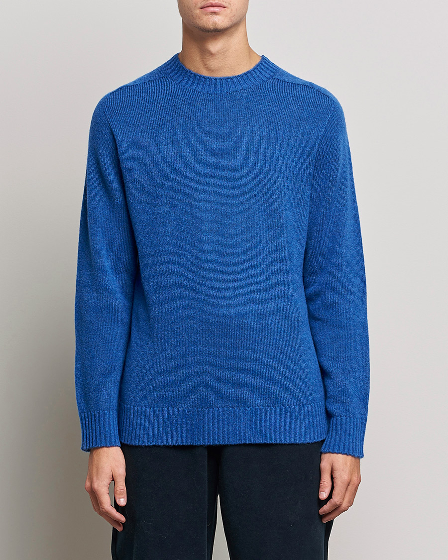 Mies | Puserot | NN07 | Nathan Brushed Wool Knitted Sweater Cobolt Blue