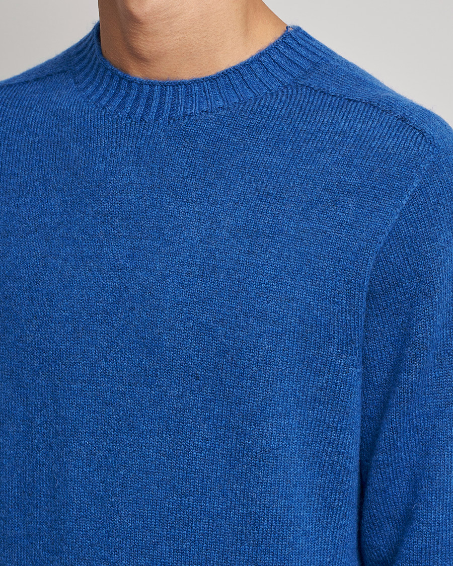 Mies | Puserot | NN07 | Nathan Brushed Wool Knitted Sweater Cobolt Blue