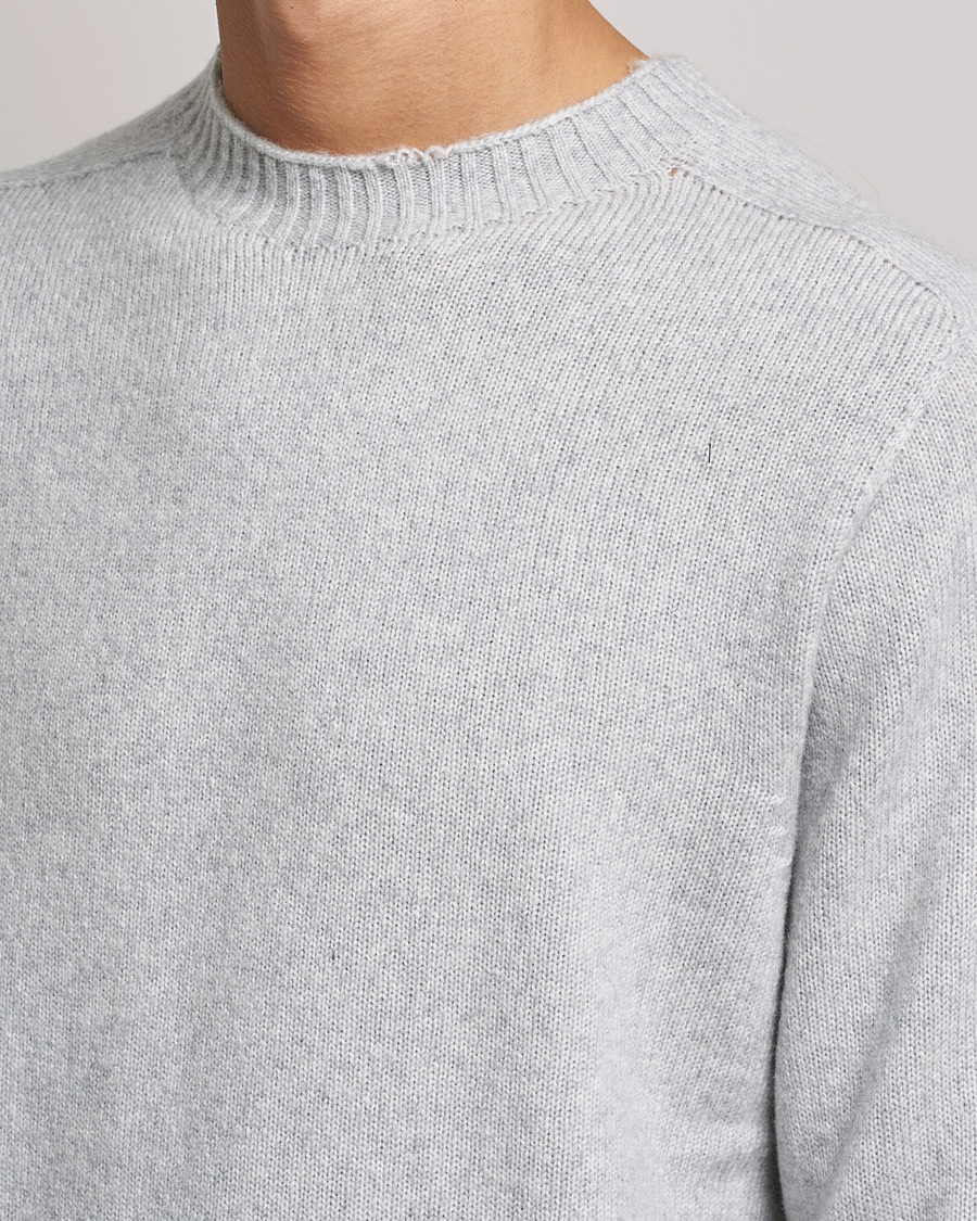 Mies | Puserot | NN07 | Nathan Brushed Wool Knitted Sweater Light Grey Mel