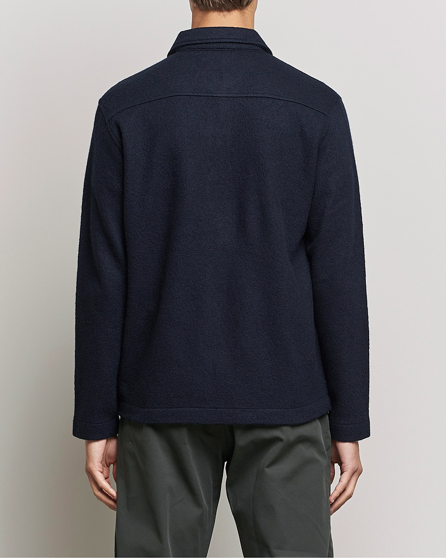 Mies | Puserot | NN07 | Ivan Boiled Wool Full Zip Navy