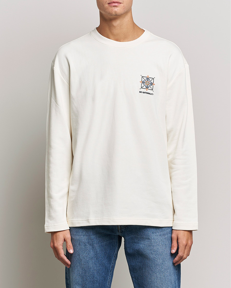 Mies | T-paidat | NN07 | Alan Heavy Logo Long Sleeve T-Shirt Off White
