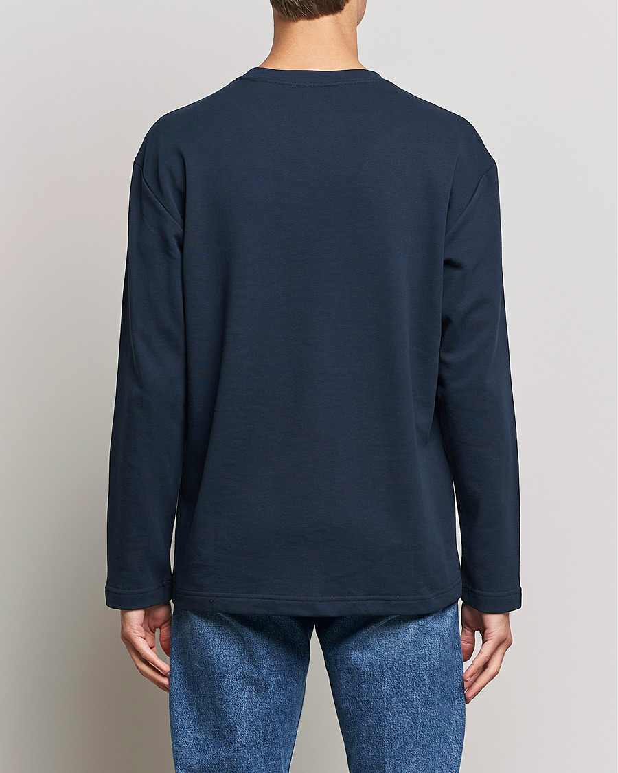 Mies | T-paidat | NN07 | Alan Heavy Logo Long Sleeve T-Shirt Navy