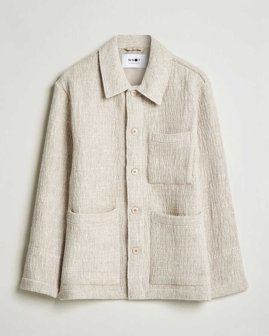 Mies | Kauluspaidat | NN07 | Ibrahim Structured Overshirt Off White