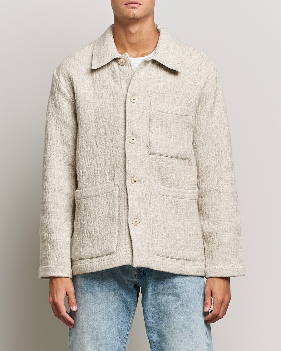 Mies | Kauluspaidat | NN07 | Ibrahim Structured Overshirt Off White