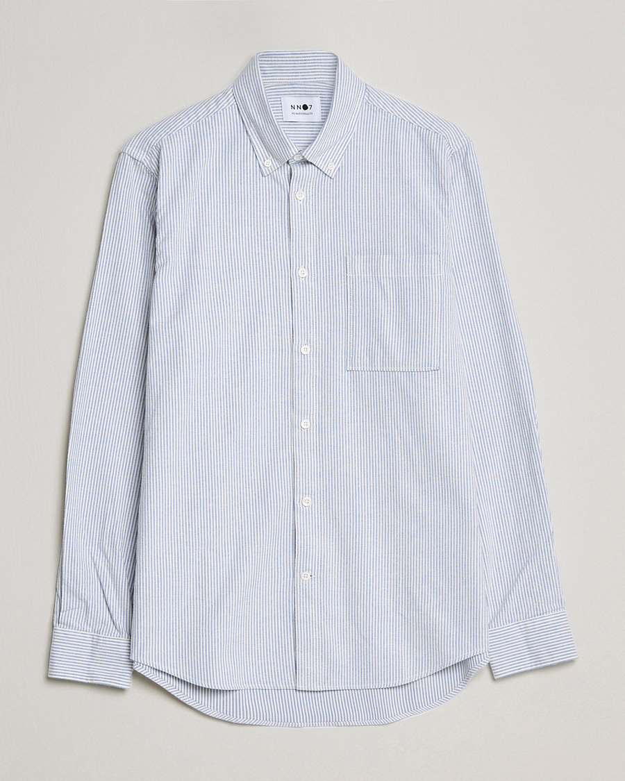Miehet |  | NN07 | Arne Brushed Striped Shirt Blue/White