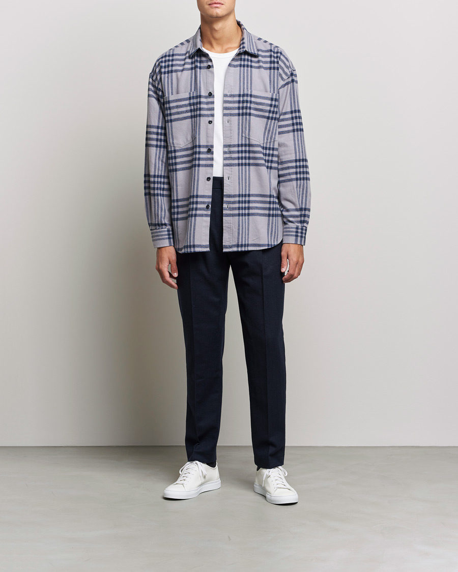 Mies | Kauluspaidat | NN07 | Deon Checked Shirt Grey/Blue