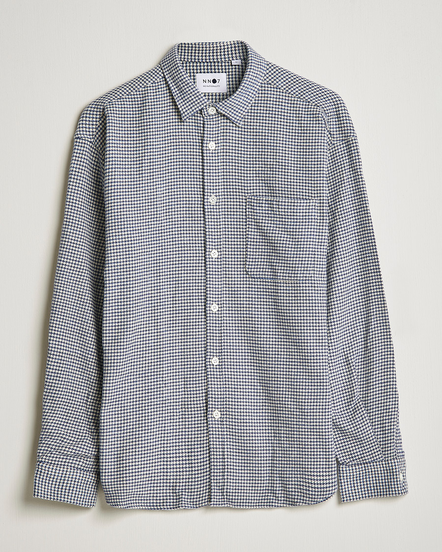 Mies | Kauluspaidat | NN07 | Deon Houndstooth Shirt Blue/White