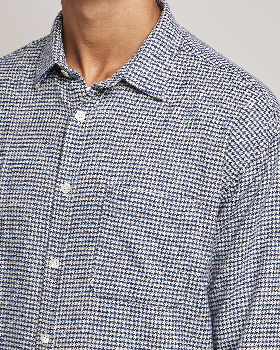 Mies | Kauluspaidat | NN07 | Deon Houndstooth Shirt Blue/White