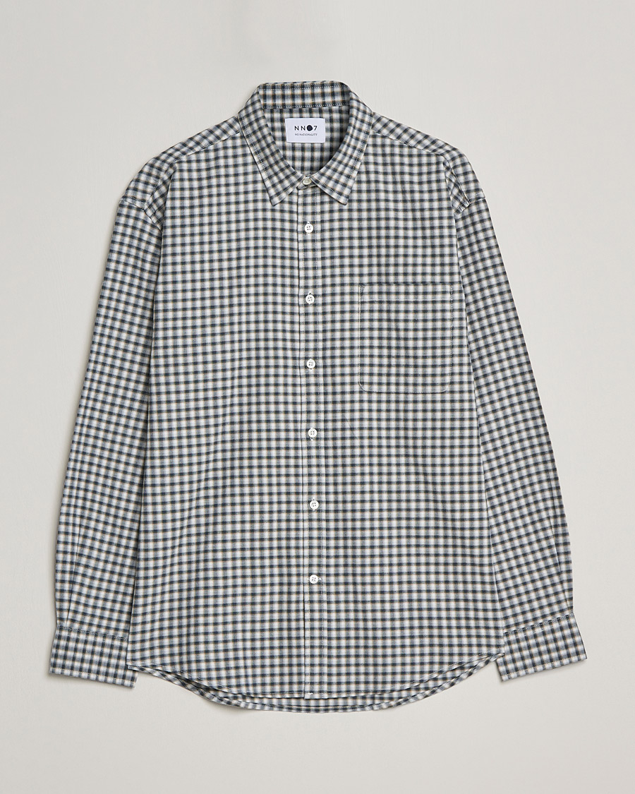 Mies | Kauluspaidat | NN07 | Deon Cotton Checked Shirt Black/White