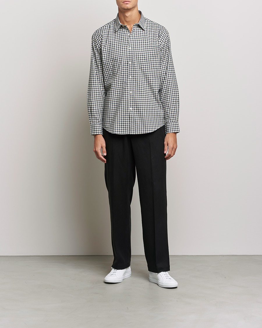 Mies | Kauluspaidat | NN07 | Deon Cotton Checked Shirt Black/White
