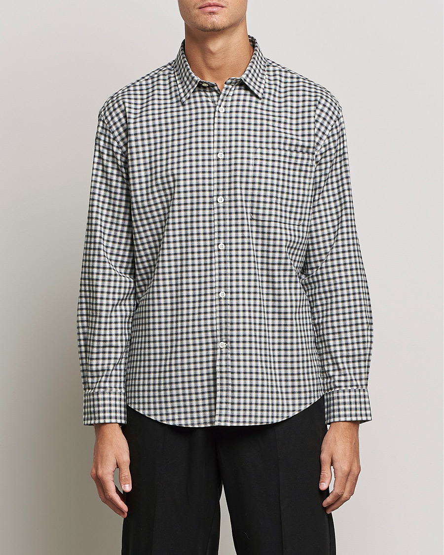 Mies | Kauluspaidat | NN07 | Deon Cotton Checked Shirt Black/White
