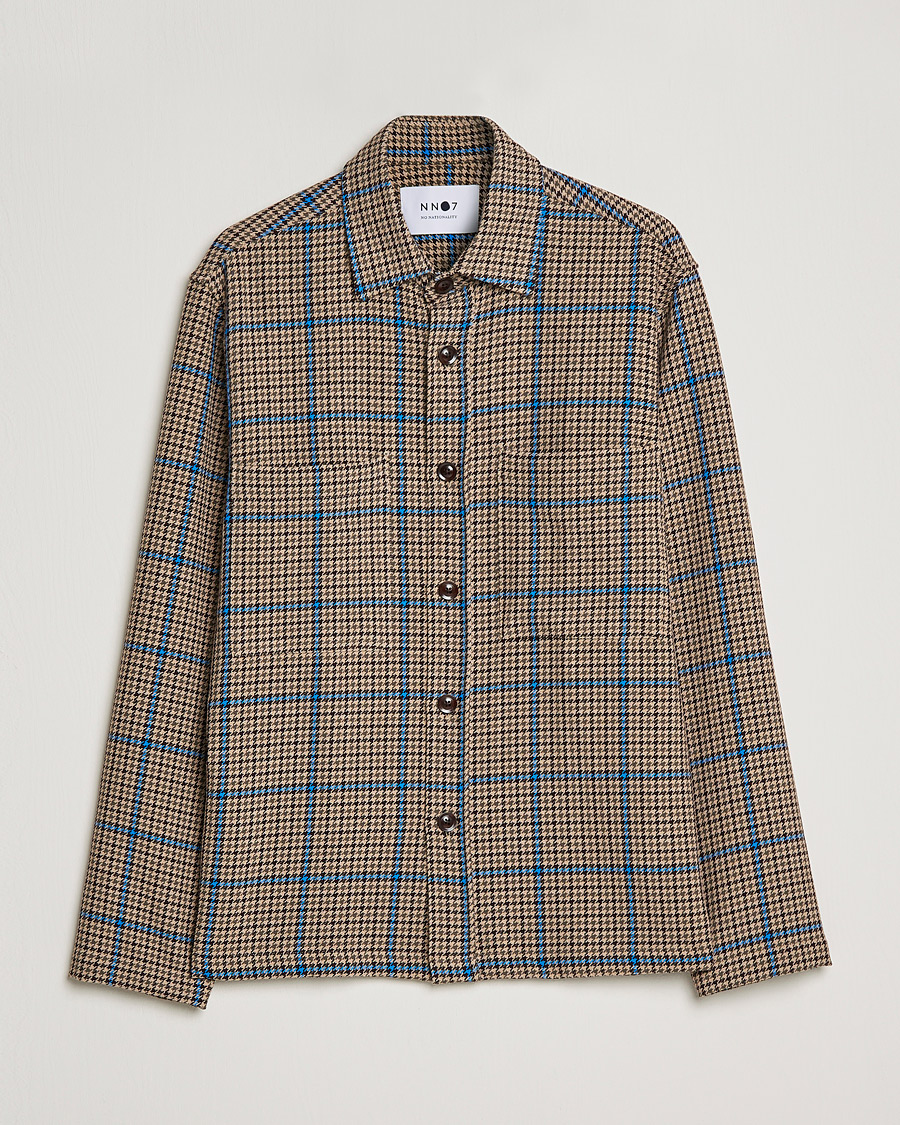 Mies | Kauluspaidat | NN07 | Frode Checked Overshirt Brown/Cobolt Blue