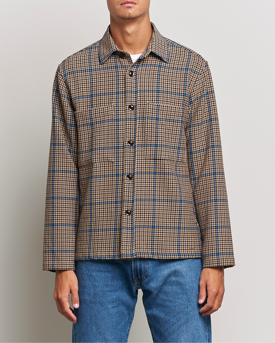 Mies | Kauluspaidat | NN07 | Frode Checked Overshirt Brown/Cobolt Blue