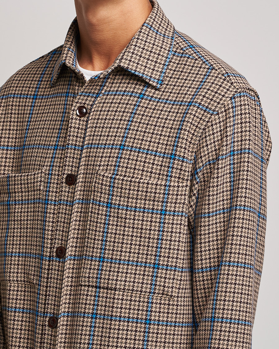 Mies | Kauluspaidat | NN07 | Frode Checked Overshirt Brown/Cobolt Blue