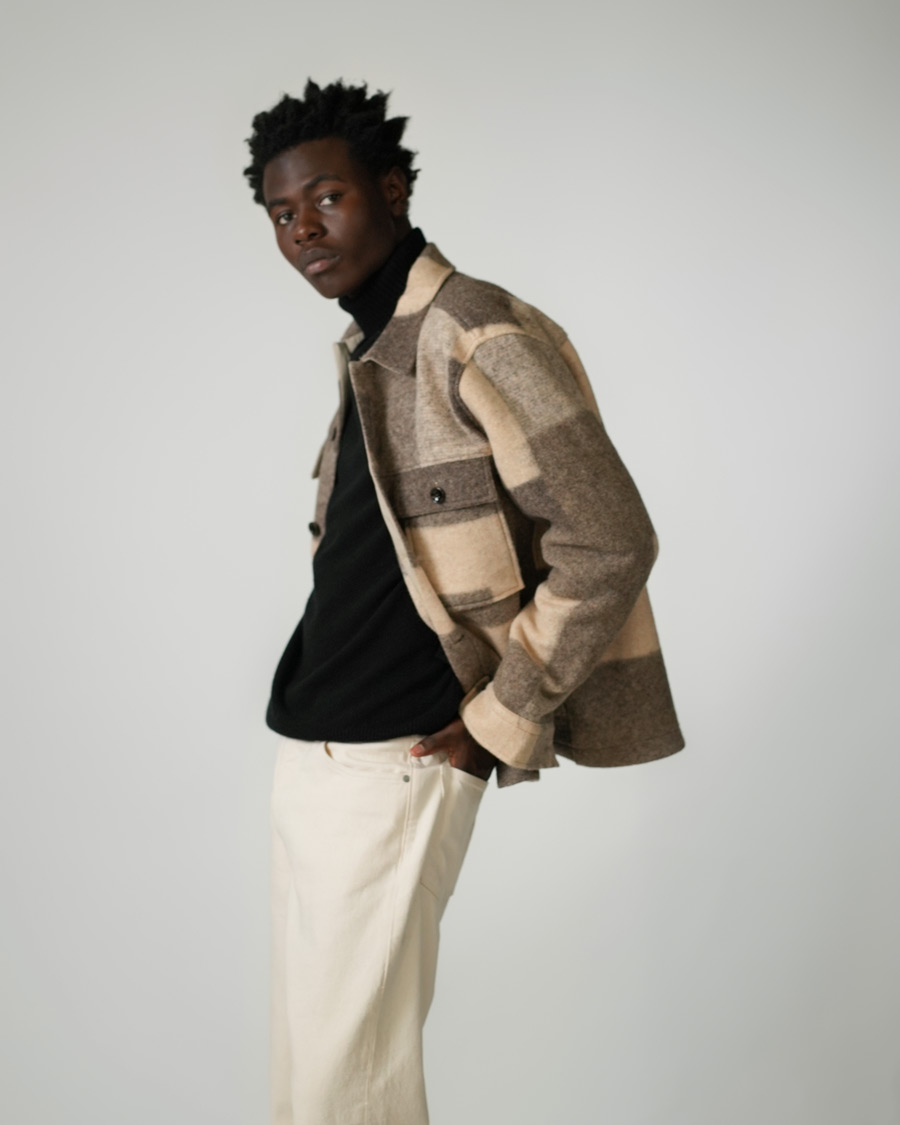 Mies | Takit | NN07 | Wilas Checked Shirt Jacket Camel
