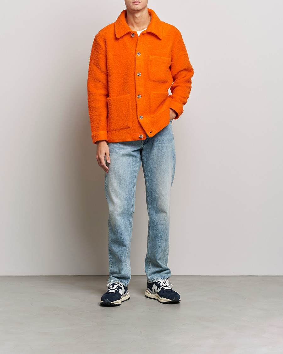 Mies | Puserot | NN07 | Olav Fleece Jacket Bright Orange