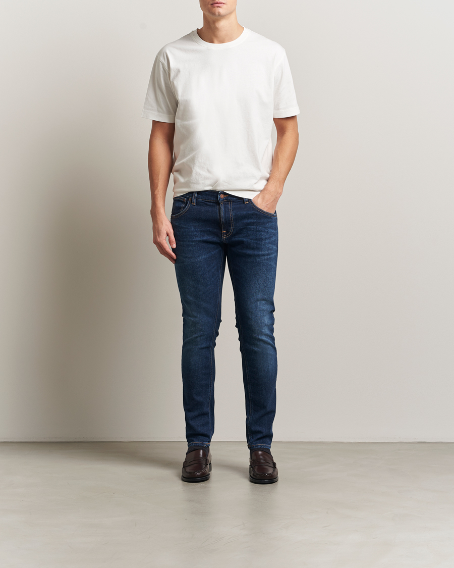 Mies | Farkut | Nudie Jeans | Tight Terry Jeans Dark Steel