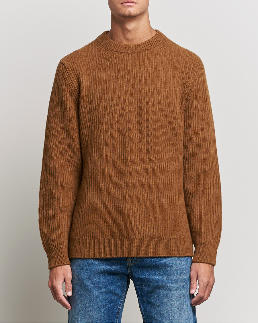 Mies |  | Nudie Jeans | August Wool Rib Knitted Sweater Oak